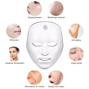 Led Light Therapy Face Mask 7 Colors Wireless Anti Aging Acne Treatment Skin Rejuvenation Led Mask