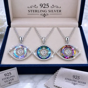 925 Sterling Silver Evil Eye Jewelry Pendant Protection Charm Amulet Necklace