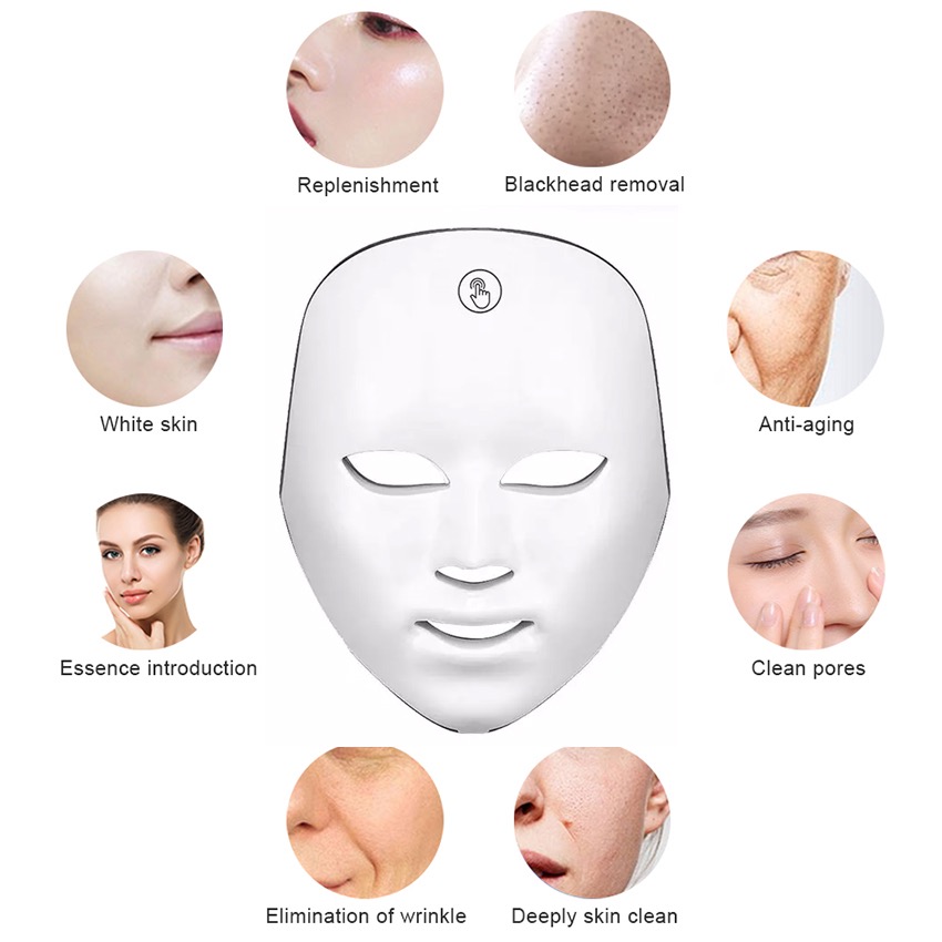 Led Light Therapy Face Mask 7 Colors Wireless Anti Aging Acne Treatment Skin Rejuvenation Led Mask