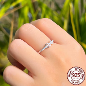 Good Quality Cubic Zirconia Ring with Crystal Fashion with infinity symbol