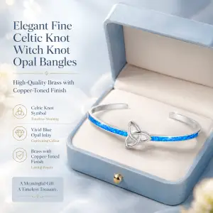 New Arrival Elegant Fine Celtic Knot Witch Knot Opal Bangles for Women