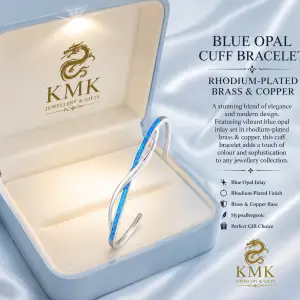 Lovely Fine Fashion New Blue Opal Bracelet Top Quality Jewelry Cuffs Men and Ladies Lover Gifts