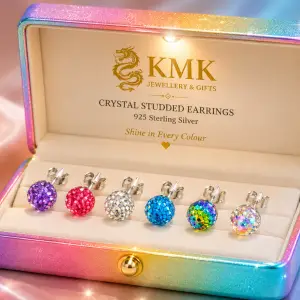 Luxury Female Colourful Crystal Ball Earrings Fashion Silver Plated Needle Colour Jewellery Vintage Round Stud Earrings