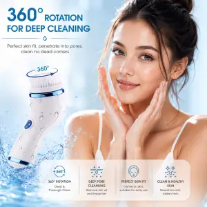 Multifunctional Clean Face Tender Skin Massage Pore Cleaner Waterproof Silicone Sound Wave Electric Face Washer