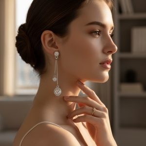 Luxury Fine Jewel Fashion Fringe Earrings 0.5CT Moissanite S925 Sterling Silver Earrings Dangle