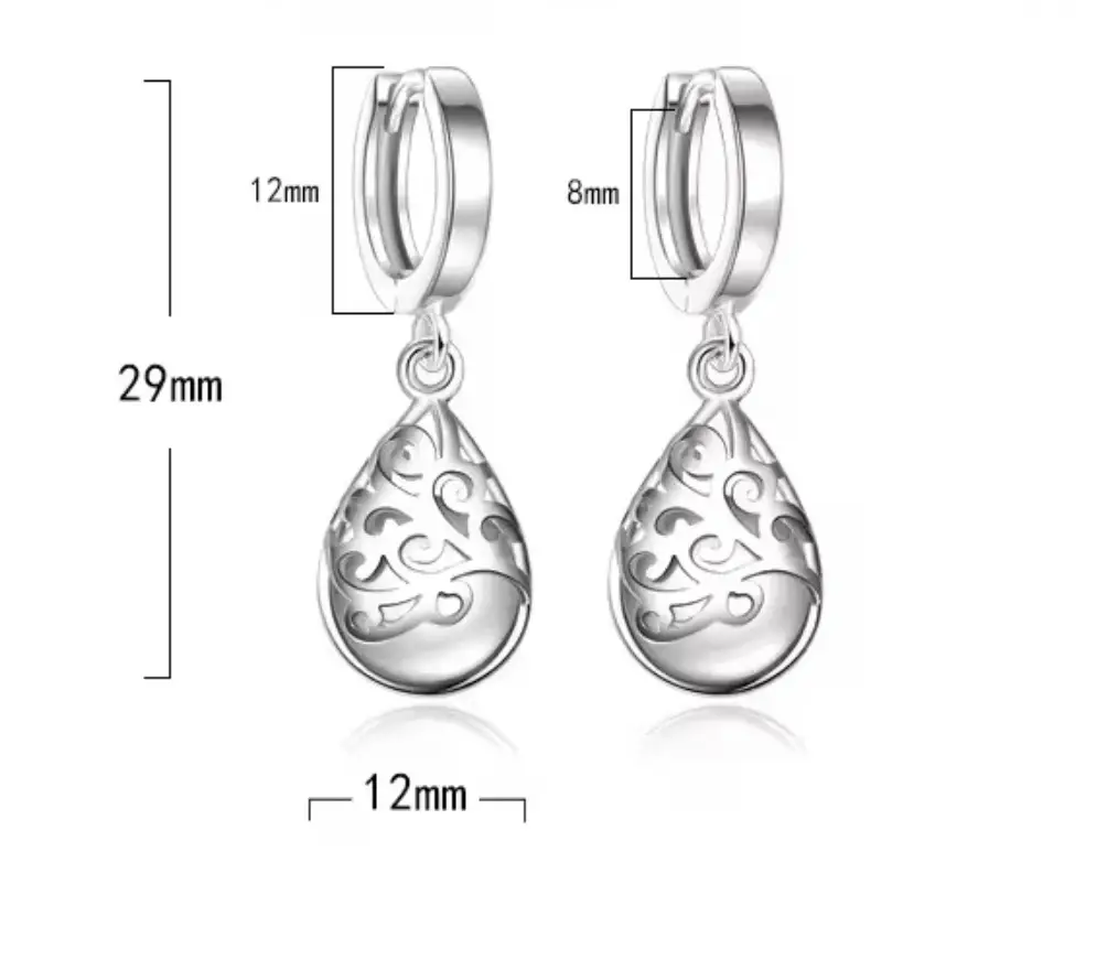 Opal Stone Flower Stud Earrings, meticulously crafted from high-quality 925 sterling silver - Image 3