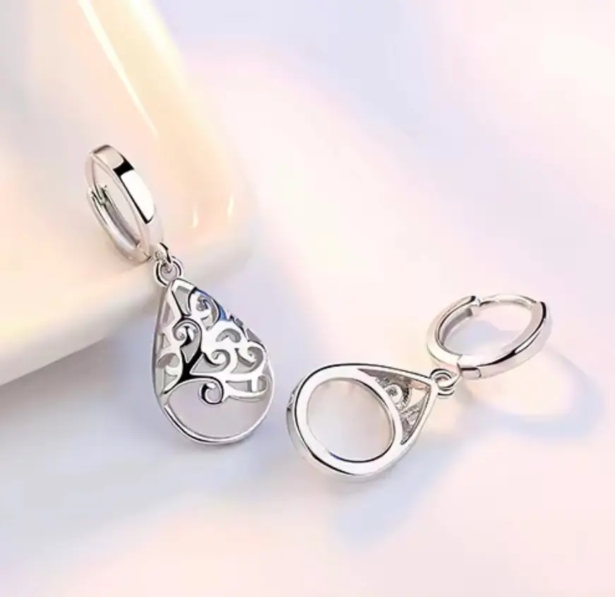 Opal Stone Flower Stud Earrings, meticulously crafted from high-quality 925 sterling silver - Image 11