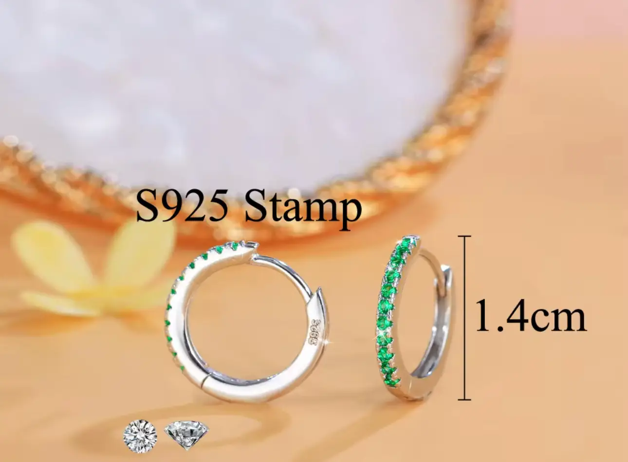 High Quality Girls Fashion Jewellery 14mm Huggie Earring Hypoallergenic 925 Sterling Silver Small Hoop Earrings for Women - Image 3