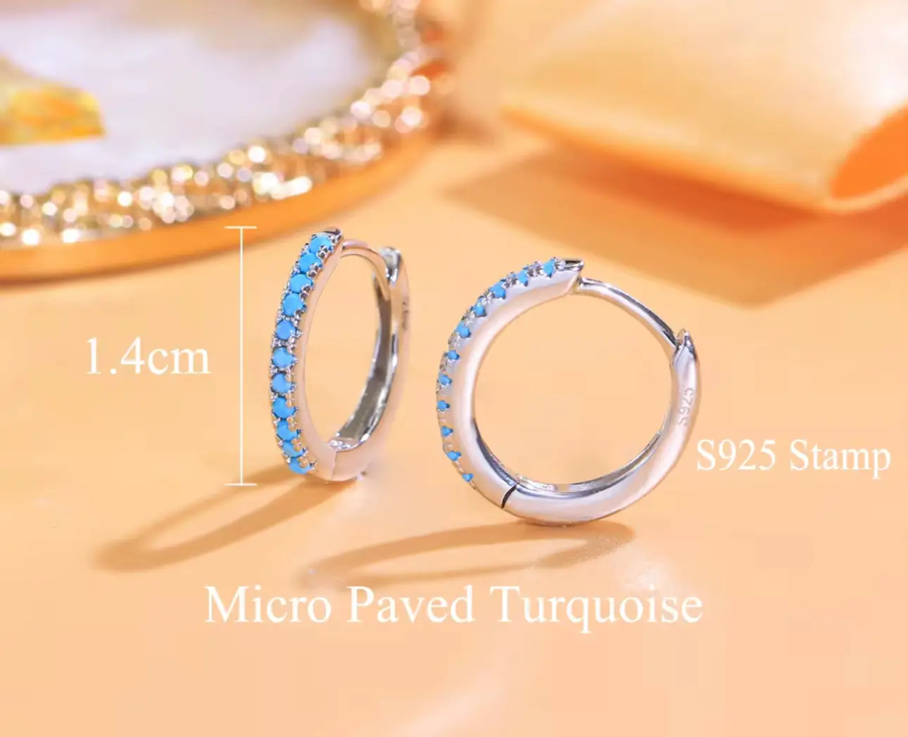 High Quality Girls Fashion Jewellery 14mm Huggie Earring Hypoallergenic 925 Sterling Silver Small Hoop Earrings for Women - Image 2