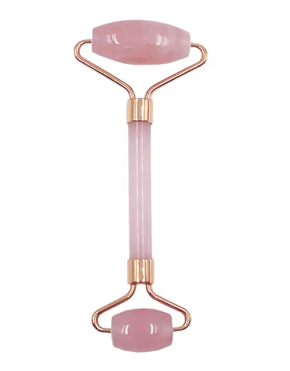 Natural Rose Quarts and White Jade Double Head Massage Roller for Face Beauty - Image 14