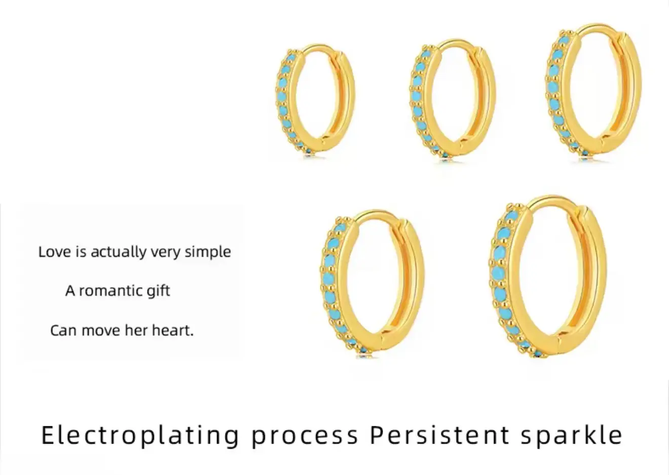 925 Sterling Silver Simple Round Different Size Turquoise Zircon (Copy) - Image 13