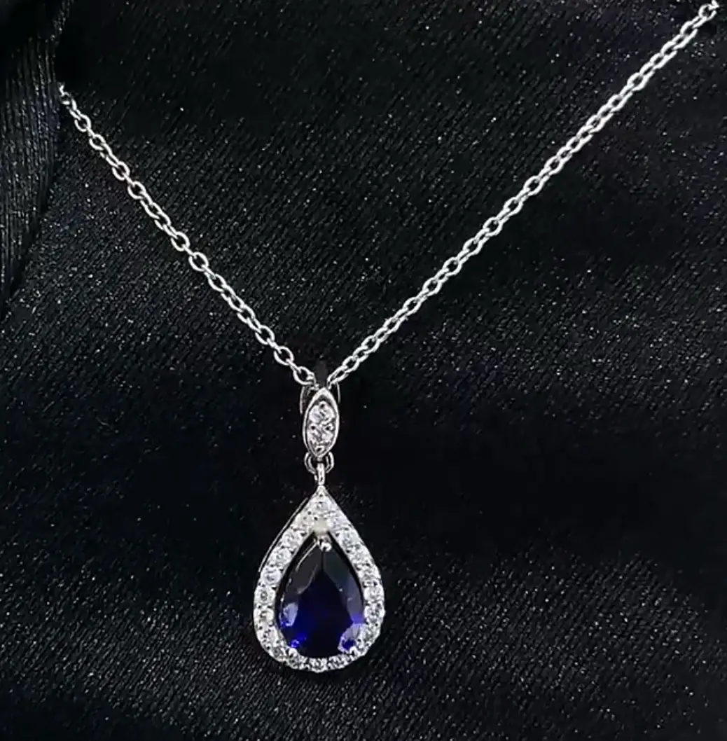 925 Sterling Silver Necklace with Lab-Grown Ruby and Sapphire Link Chain - Image 11