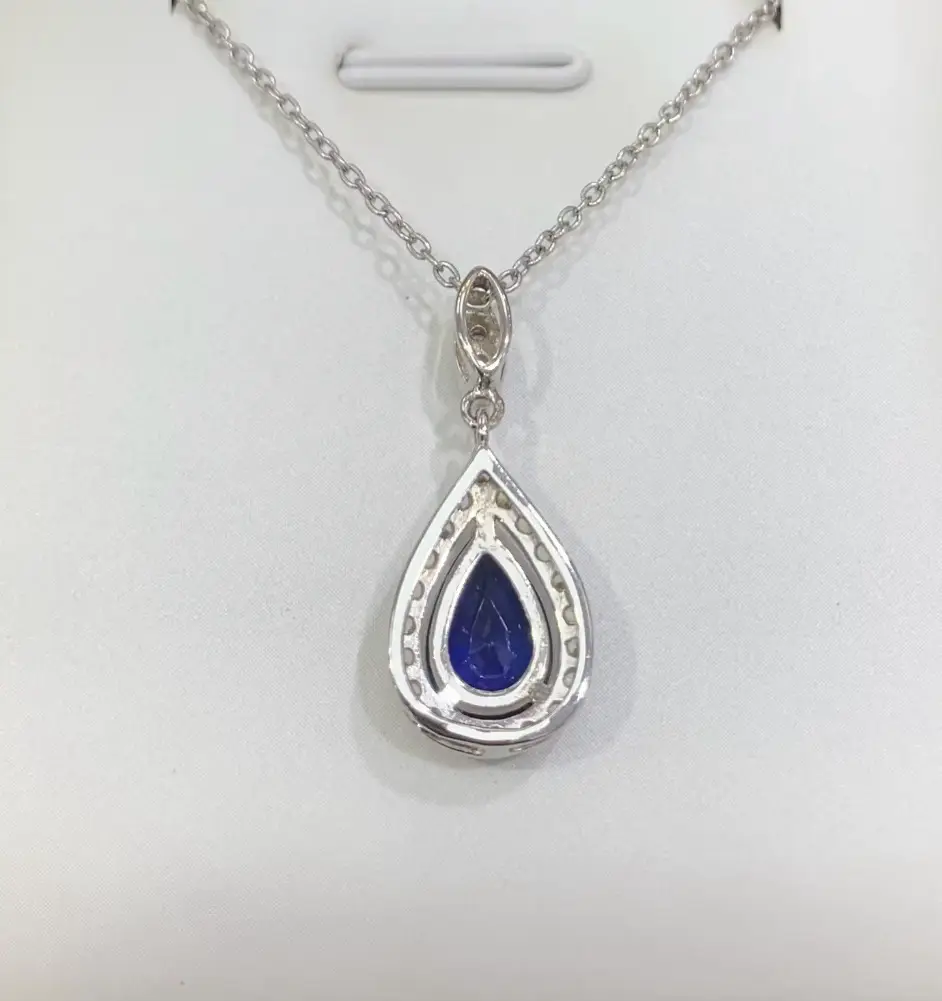 925 Sterling Silver Necklace with Lab-Grown Ruby and Sapphire Link Chain - Image 13