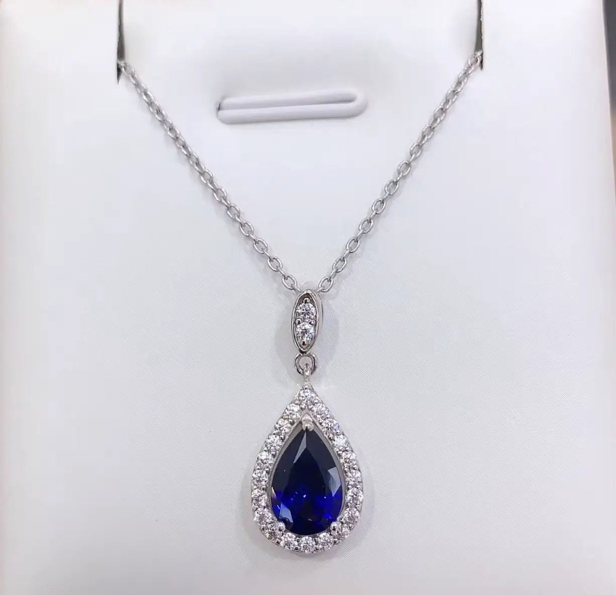 925 Sterling Silver Necklace with Lab-Grown Ruby and Sapphire Link Chain - Image 14