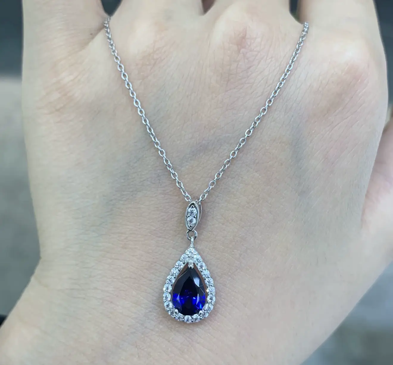 925 Sterling Silver Necklace with Lab-Grown Ruby and Sapphire Link Chain - Image 16