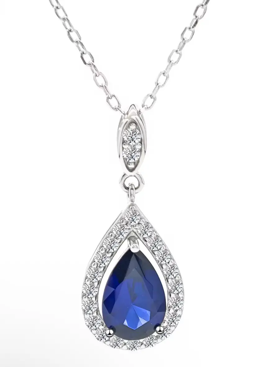 925 Sterling Silver Necklace with Lab-Grown Ruby and Sapphire Link Chain - Image 15