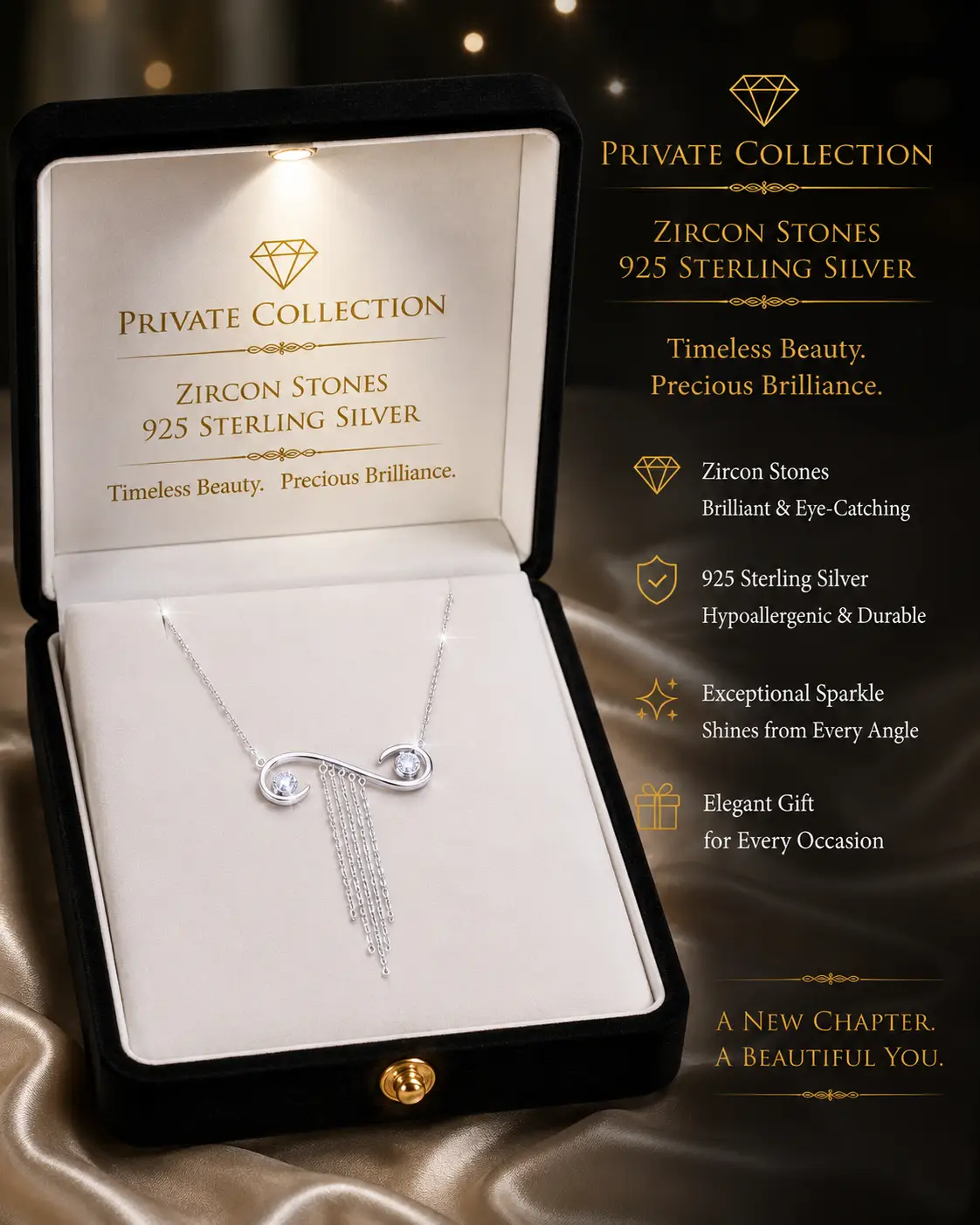Private Collection - Geographic 925 Sterling Silver Necklace