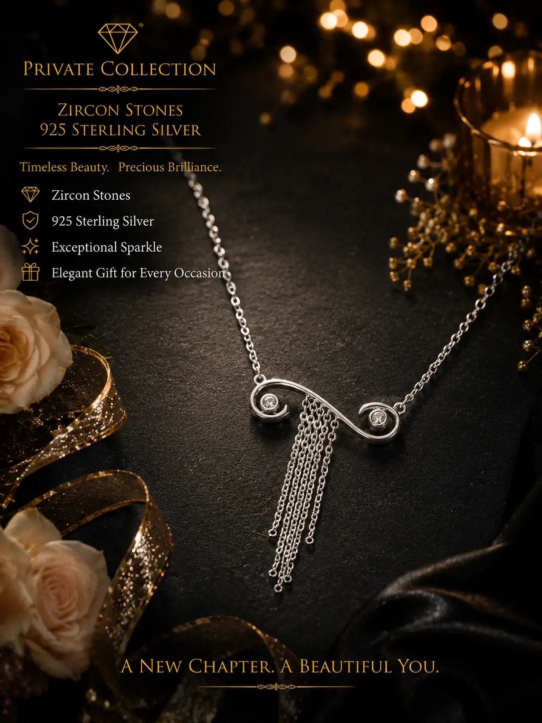 Private Collection - Geographic 925 Sterling Silver Necklace