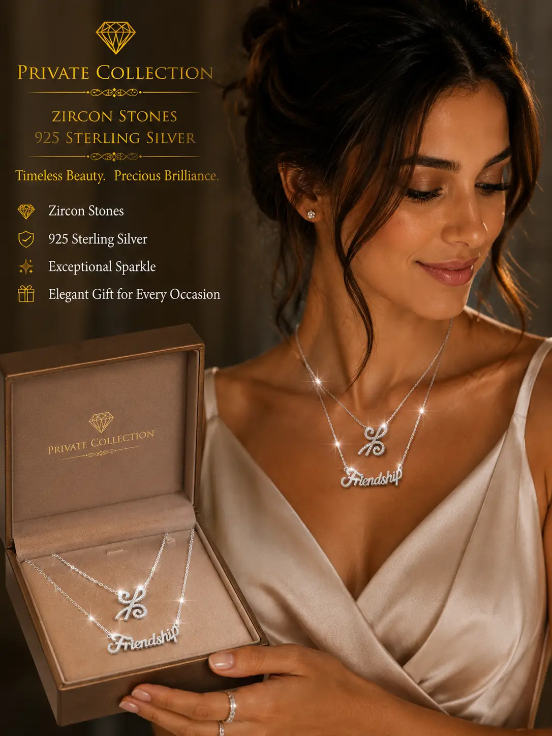 Private Collection - 925 Sterling Silver Friendship Necklace - Image 3