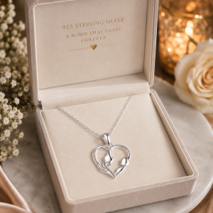 Mother's Day Gift – Mum & Child Heart Pendant Necklace
