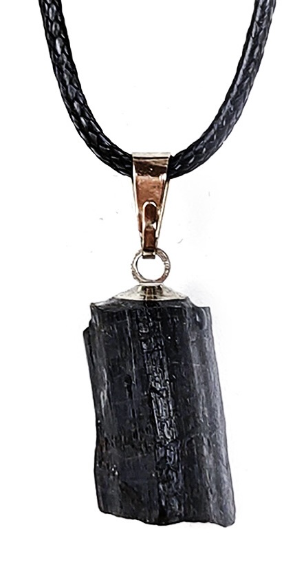 Natural Black Tourmaline Necklace Natural Stone Pendant - Image 3