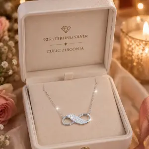 Fashion 925 Fine Jewellery Infinity Shape Silver Necklace