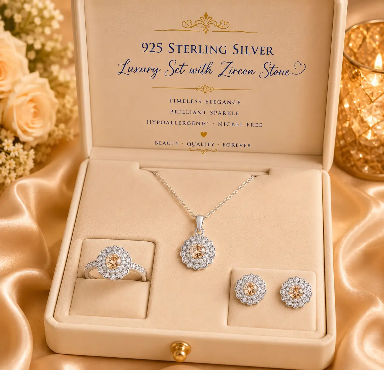 925 Silver Pendants Earrings Rings Wedding Jewellery Luxury Original - Image 5