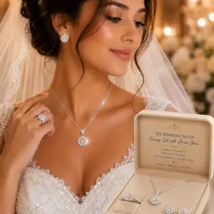 925 Silver Pendants Earrings Rings Wedding Jewellery Luxury Original