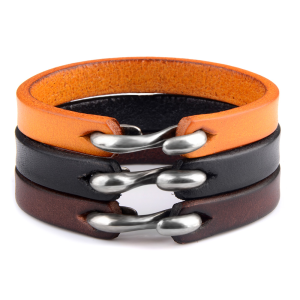 Genuine Leather Minimalist Men Jewelry S Hook Bracelet