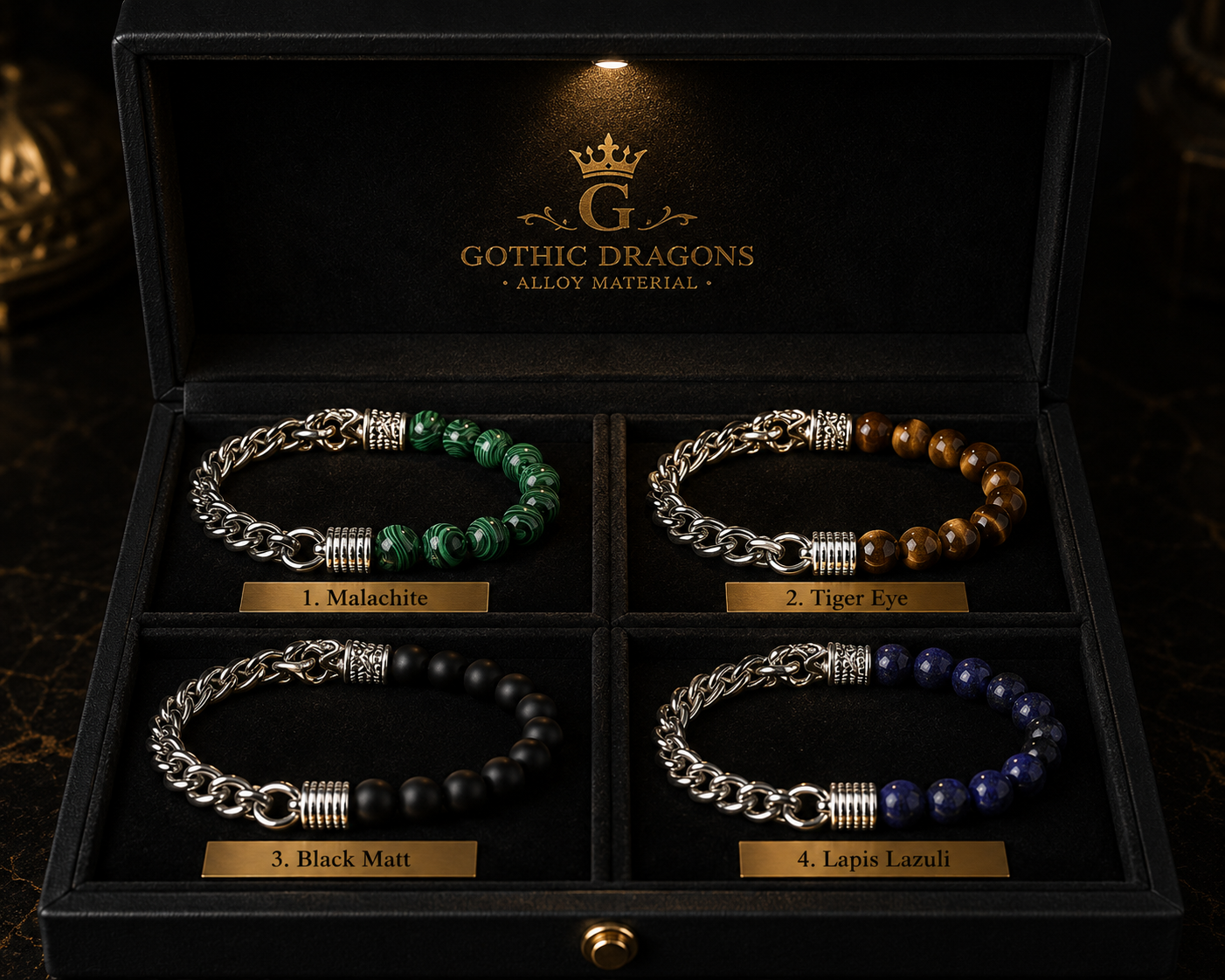 Stone Men's Bracelet Beaded Chain Bracelet of Men