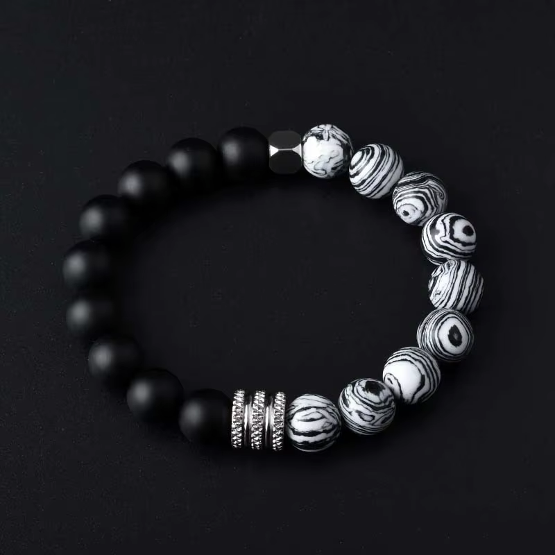 New Stainless Steel Gemstone Beads Bracelets & Bangles Jewellery Charm Natural Stone - Image 10