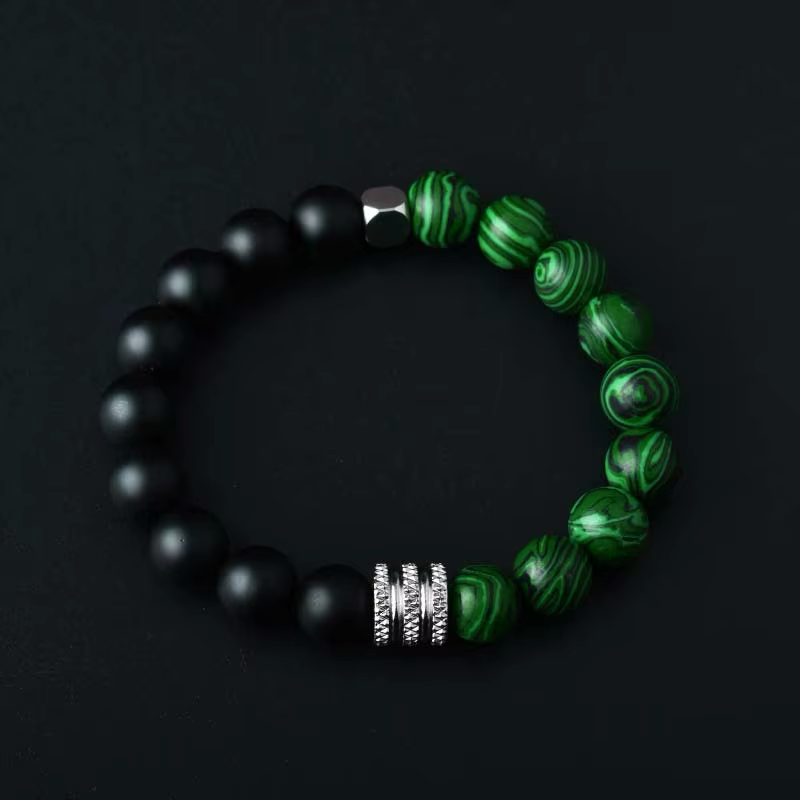 New Stainless Steel Gemstone Beads Bracelets & Bangles Jewellery Charm Natural Stone - Image 11