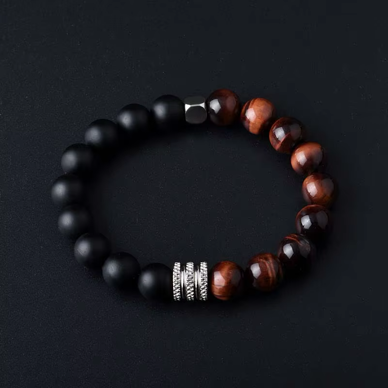 New Stainless Steel Gemstone Beads Bracelets & Bangles Jewellery Charm Natural Stone - Image 7
