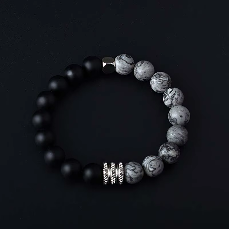 New Stainless Steel Gemstone Beads Bracelets & Bangles Jewellery Charm Natural Stone - Image 8