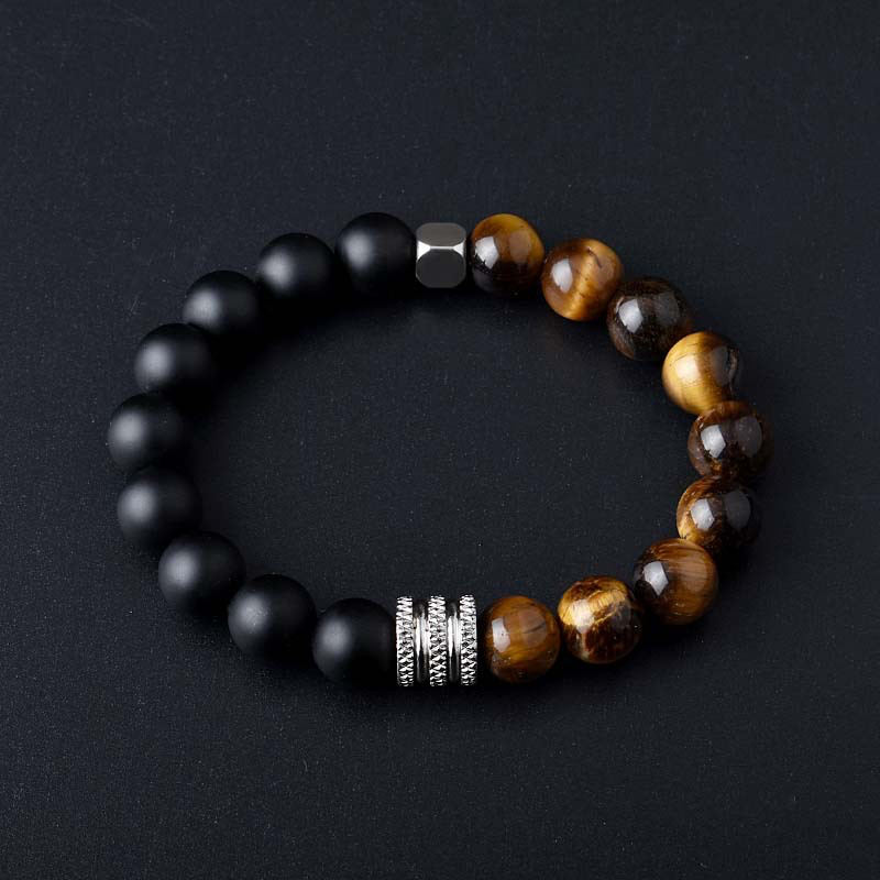 New Stainless Steel Gemstone Beads Bracelets & Bangles Jewellery Charm Natural Stone - Image 5