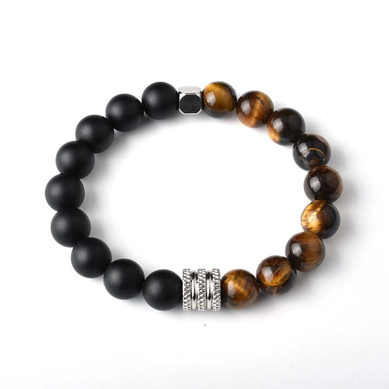 New Stainless Steel Gemstone Beads Bracelets & Bangles Jewellery Charm Natural Stone - Image 6