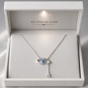 Beautiful 925 Sterling Silver Evil Eye Pendant with a difference