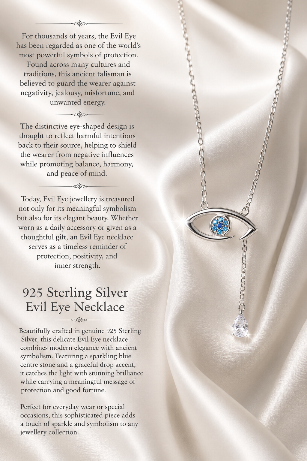 Beautiful 925 Sterling Silver Evil Eye Pendant with a difference - Image 3
