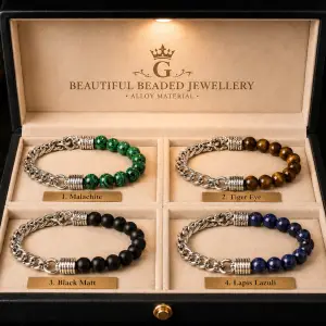 Stone Men's Bracelet Beaded Chain Bracelet of Men