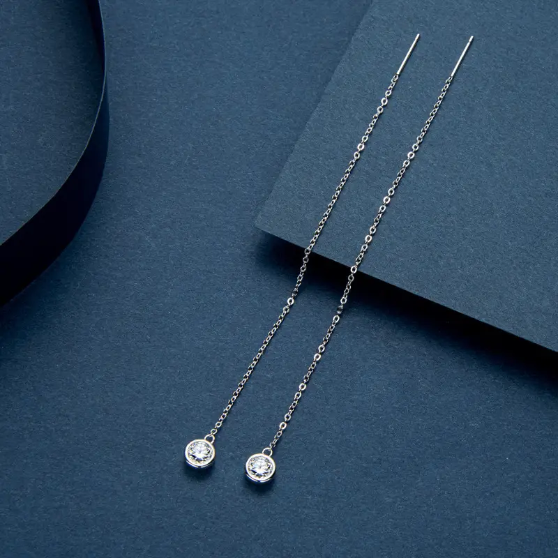 925 Sterling Silver 1 Carat Moissanite Bubble Ear Wire with Advanced Sense of Luxury - Image 6