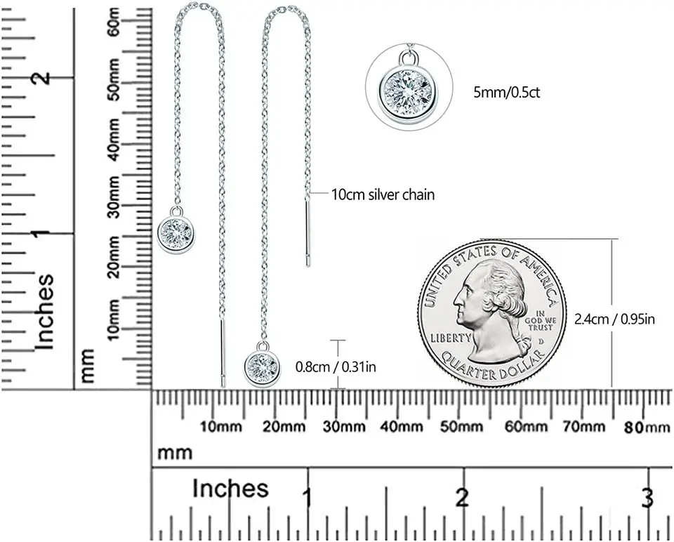 925 Sterling Silver 1 Carat Moissanite Bubble Ear Wire with Advanced Sense of Luxury - Image 5