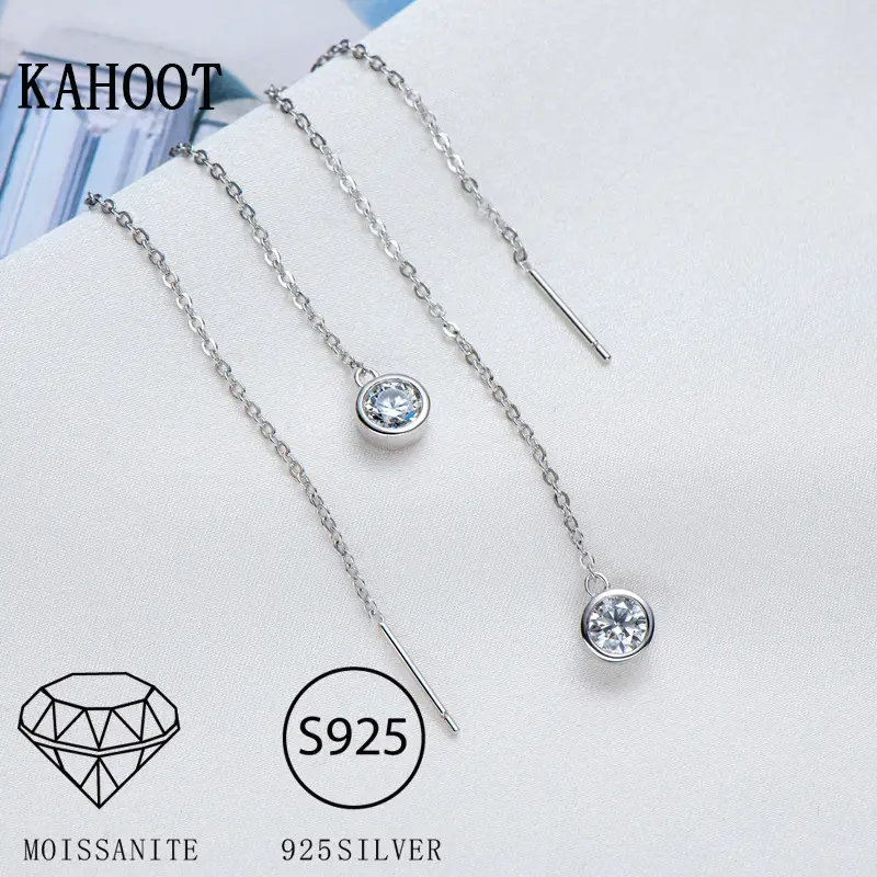 925 Sterling Silver 1 Carat Moissanite Bubble Ear Wire with Advanced Sense of Luxury - Image 7