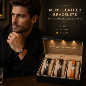 Genuine Leather Minimalist Men Jewelry S Hook Bracelet