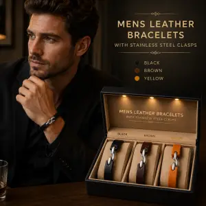 Genuine Leather Minimalist Men Jewelry S Hook Bracelet