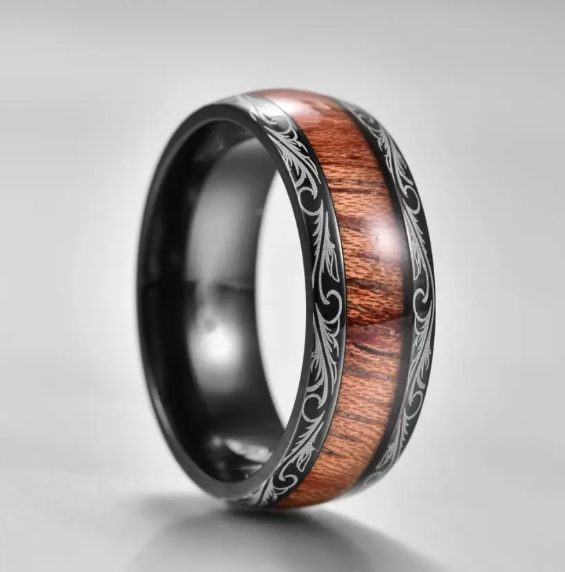 Vintage High-grade Elegant Ring National Style Aristocratic Black Phoenix Figure Wood Grain Dragon Ring for Men - Image 5