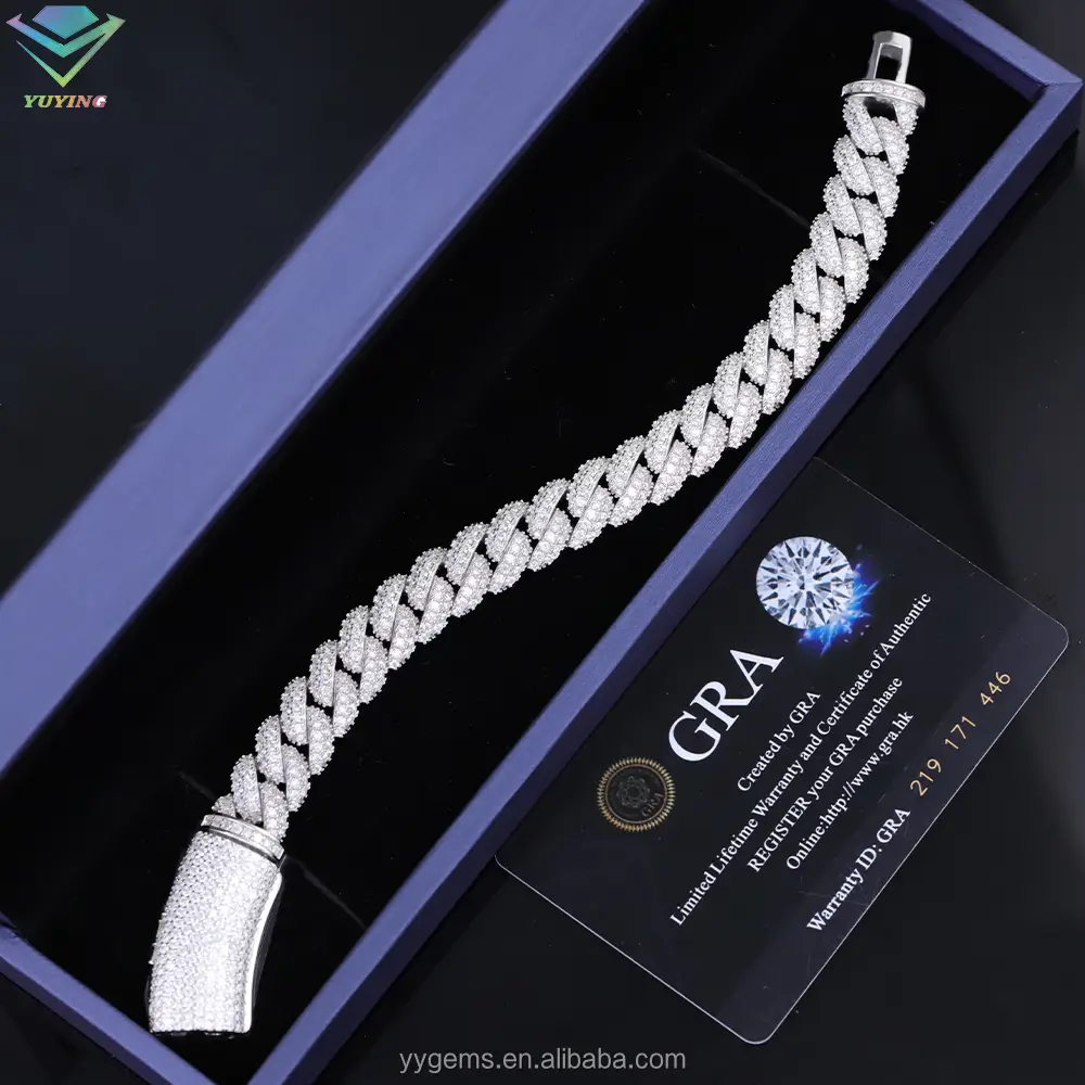 Mens and Women 925 Sterling Silver Full Iced Out 6mm 9mm 13mm Wide Bracelet VVS Moissanite Cuban Link Chain - Image 8