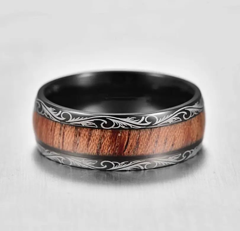 Vintage High-grade Elegant Ring National Style Aristocratic Black Phoenix Figure Wood Grain Dragon Ring for Men - Image 4