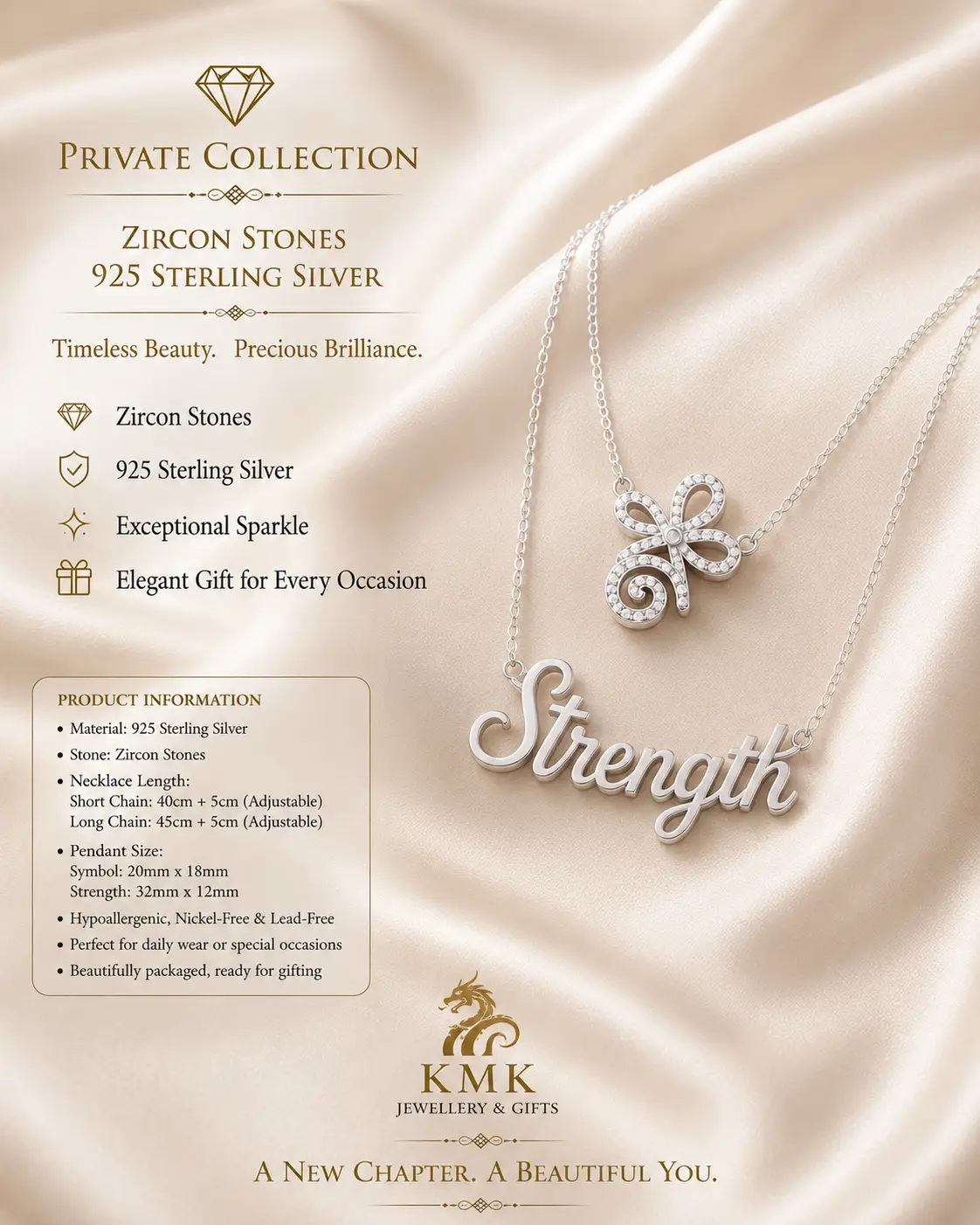 Private Collection - Symbol and Name of Strength and 925 Sterling Silver - Image 3