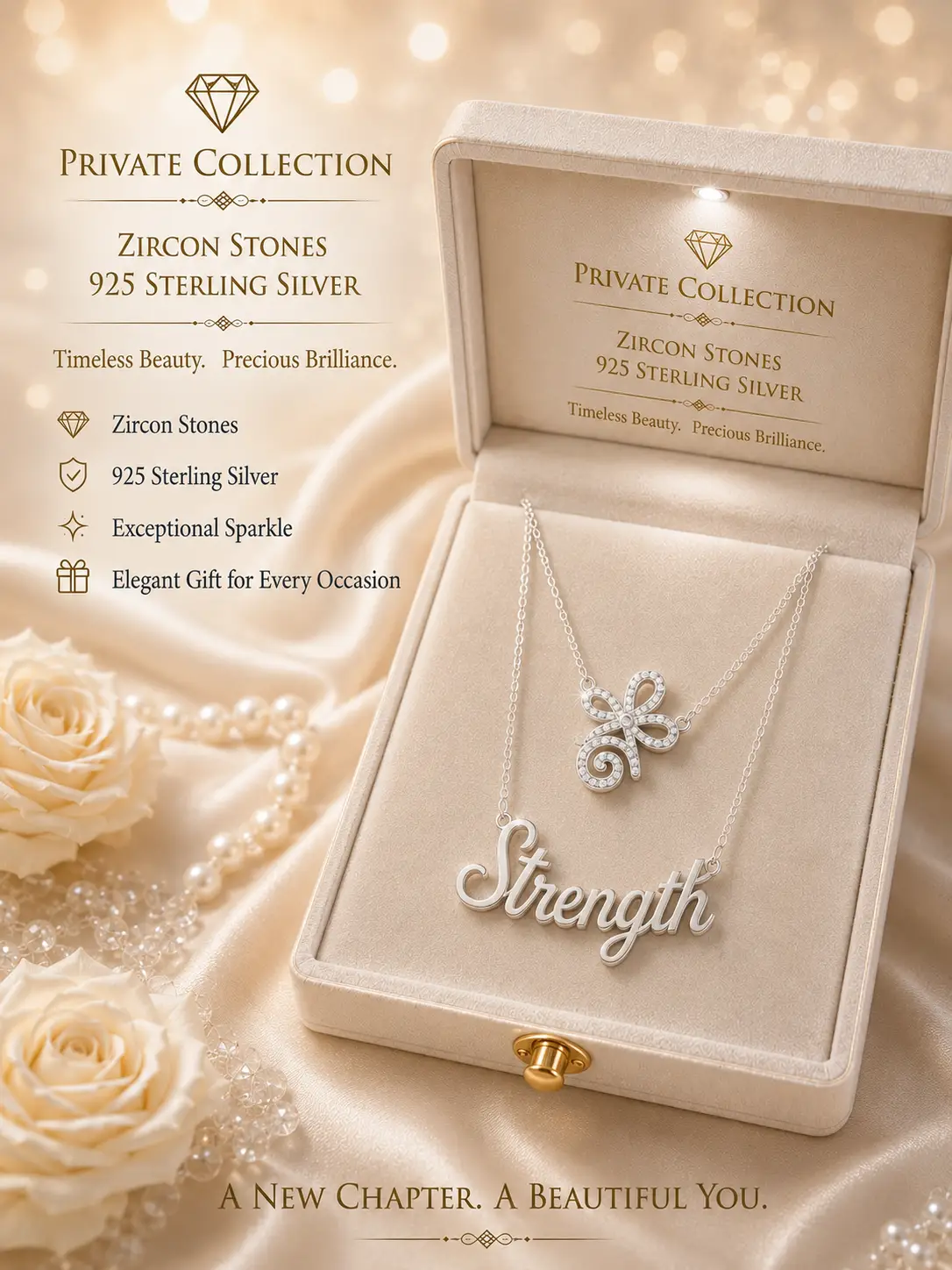 Private Collection - Symbol and Name of Strength and 925 Sterling Silver