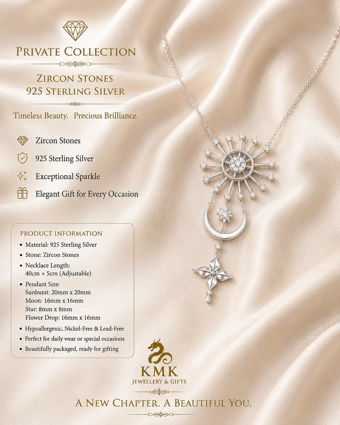 Private Collection - Sun Moon and Stars 925 Sterling Silver - Image 3